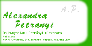 alexandra petranyi business card